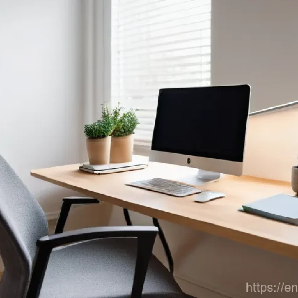 어떻게 원격근무 공간에서 스트레스를 줄일까 - **A Serene and Ergonomic Home Office:**
A person, appearing to be in their late 20s to early 40s...