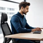 Home 16 디지털 기기를 위한 원격근무 공간의 배치 - **Ergonomic Focus: A Productive and Comfortable Home Office**
A person, appearing to be in their...