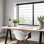 Home 15 원격근무 환경에서의 알맞은 분위기 조성 - **The Modern Minimalist Sanctuary:** A pristine and highly organized home office workspace, designed...